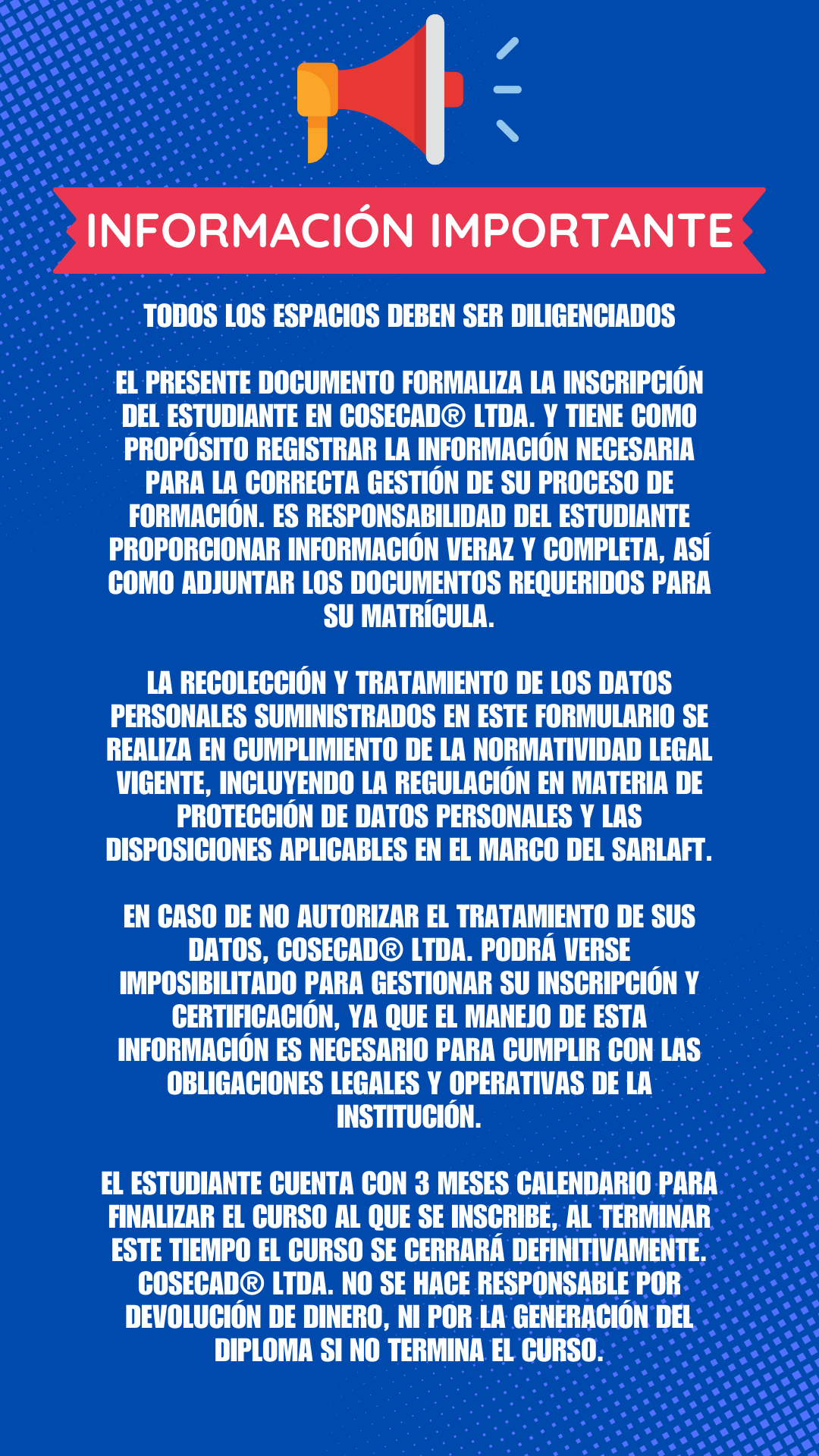INFORMACIÓN IMPORTANTE